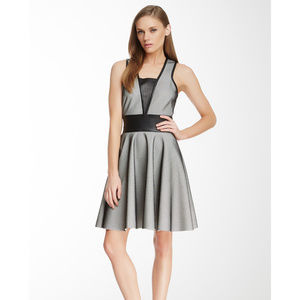 Robert Rodriguez bonded mesh leather dress